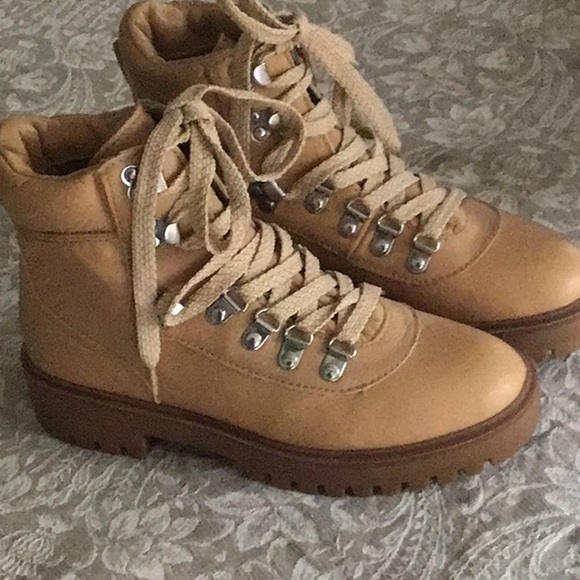 J. Crew Tan Lace Up Leather Boots - Picture 3 of 4